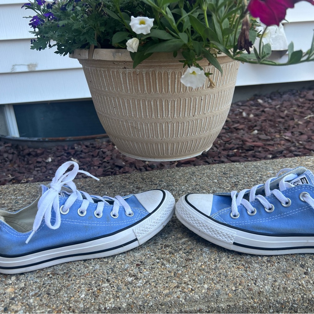Converse Blue and White High-Top Sneakers